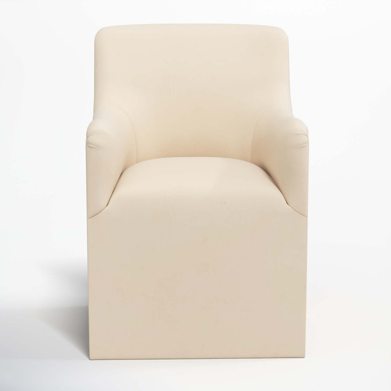 Howth 20.75'' H Upholstered Armchair, Classic Pearl Performance Velvet