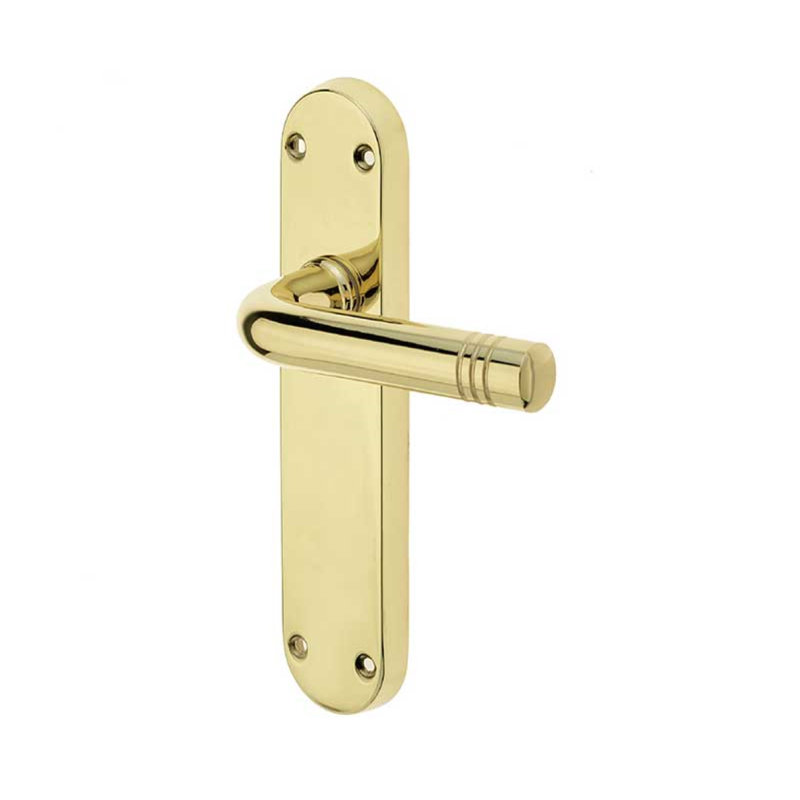 Porto Passage Door Handle, Polished Brass