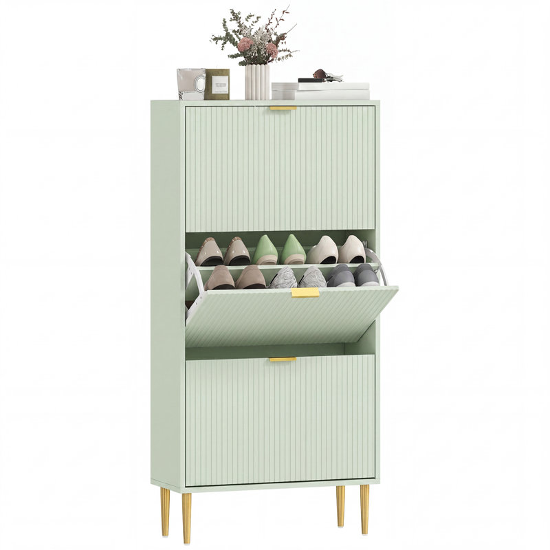 Shoe Storage, 122.5 cm H x 60 cm W x 24 cm D, Light Green