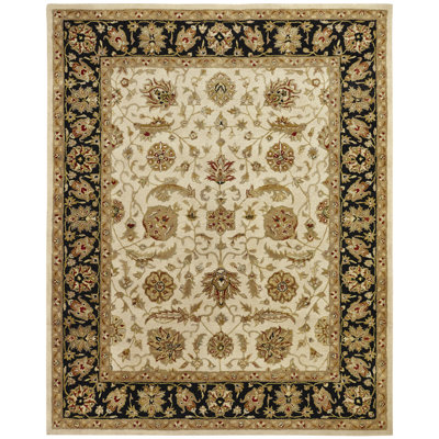 Hand Tufted Wool Oriental Area Rug in Brown/Beige