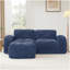 Canapé en forme de L sans os, tissu de velours doux, conception capitonnée, éponge haute densité 32D, aucun assemblage requis, conception ergonomique du bas, conception antidérapante, repose-pieds mobile pour les chambres à coucher, bleu-530829850