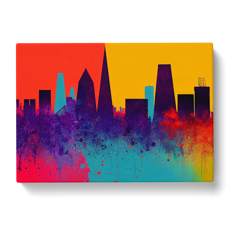 Vibrant City Skyline Art Vol.1 Abstract - Wrapped Canvas, 40cm H x 60cm W x 3cm D