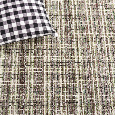 Tapis brun / gris / blanc en laine et coton touffeté à la main Bromaard