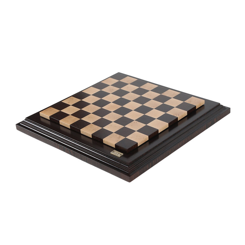 Handmade Brown/Beige Chess Board Game, 23" L x 23" W x 2.5" H