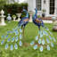 Ensemble de 2 statues de paon en métal peintes à la main, art de jardin extérieur de 29 pouces pour le patio et la cour