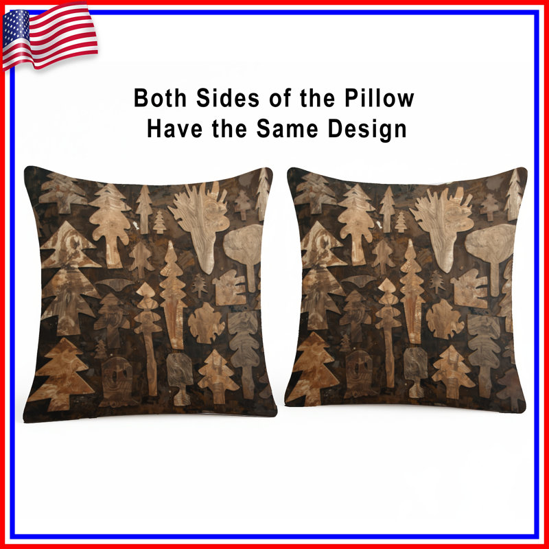 Coussins décoratifs en bois, 16 po x 16 po