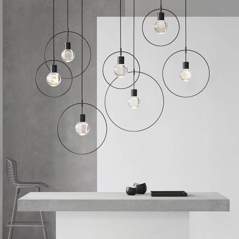 Mina 1 - Light LED Pendant, Copper/Satin Nickel