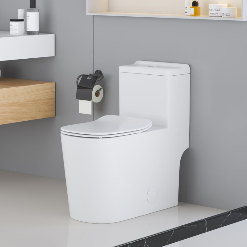 Tornado Flush Toilet, Siphon Jet Dual Flush 1.1/1.6 GPF Comfort Height Toilet (Seat Included), White