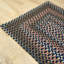 Tapis géométrique tissé à la machine rectangulaire en polypropylène / nylon bleu / rose / vert Cabhan-1700008904