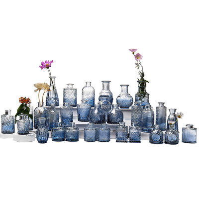 Glass vases set of 30