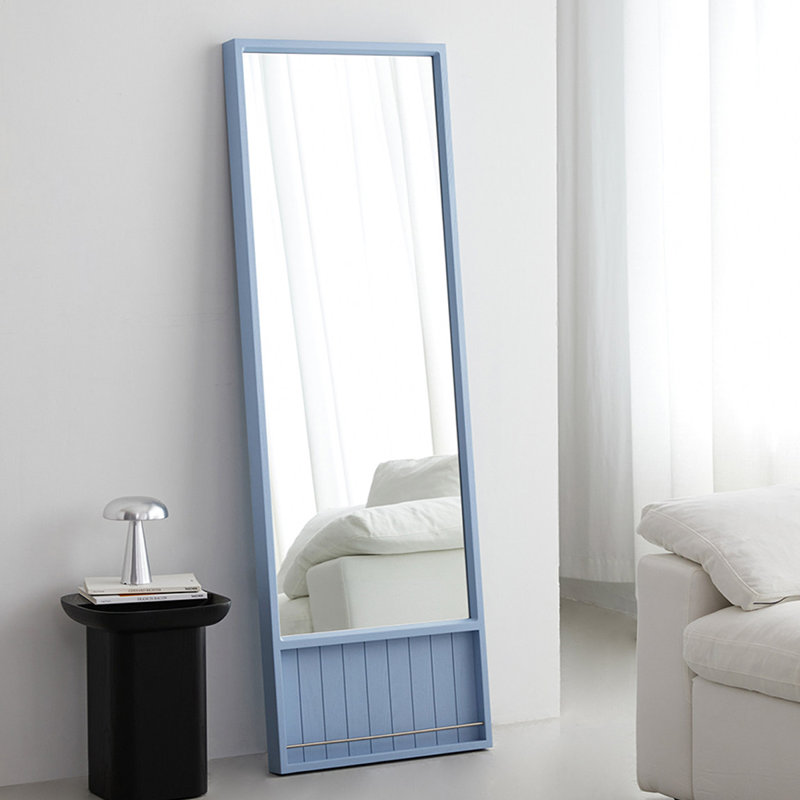 Rectangle Solid Wood+Metal Full Length Mirrors, Blue