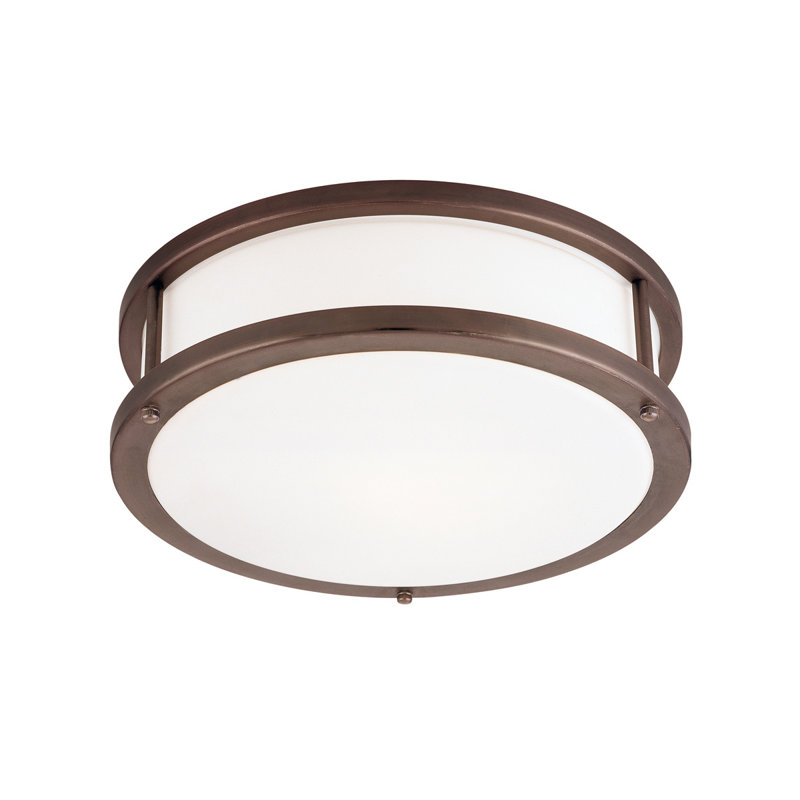 Tatom Glass Flush Mount, 4.5" H x 16" W x 16" D, Bronze, Incandescent