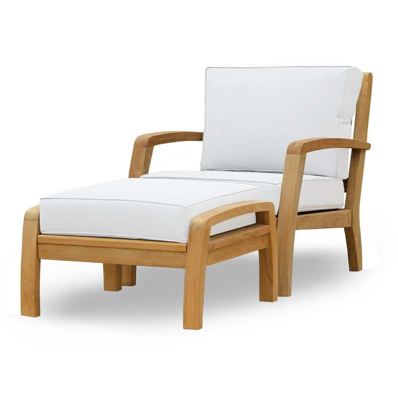 Repose-pieds d'extérieur avec coussin Somerset, Toile Sunbrella® naturel