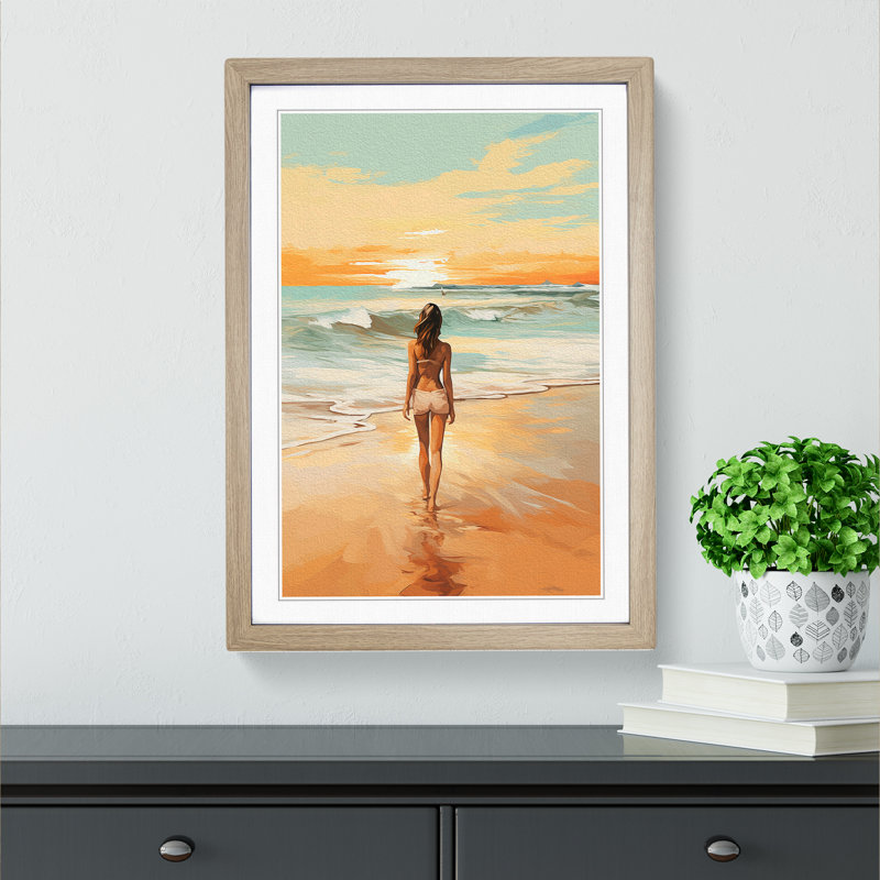 Single Picture Frame Print on Wood, Oak Framed, 34cm H x 25cm W