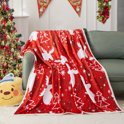 Couverture de Noël en flanelle pour décorations des Fêtes (simple 60 po x 80 po)