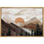 «Western Wood Effect Landscape Rustic Brown Mountain Trees Nature Abstract Farmhouse Wall Decor Room», reproduction d'art sur toile-93388776-93388775