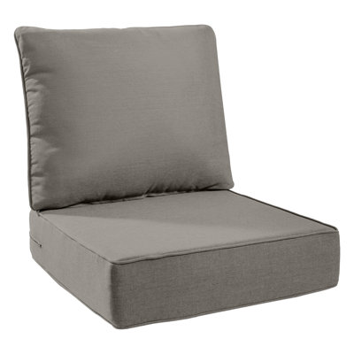 Outdoor Chair Cushions 2-Piece 21 X 22 + 22 X 24 In. Deep Seat And Backrest Cushion Set For Patio Furniture