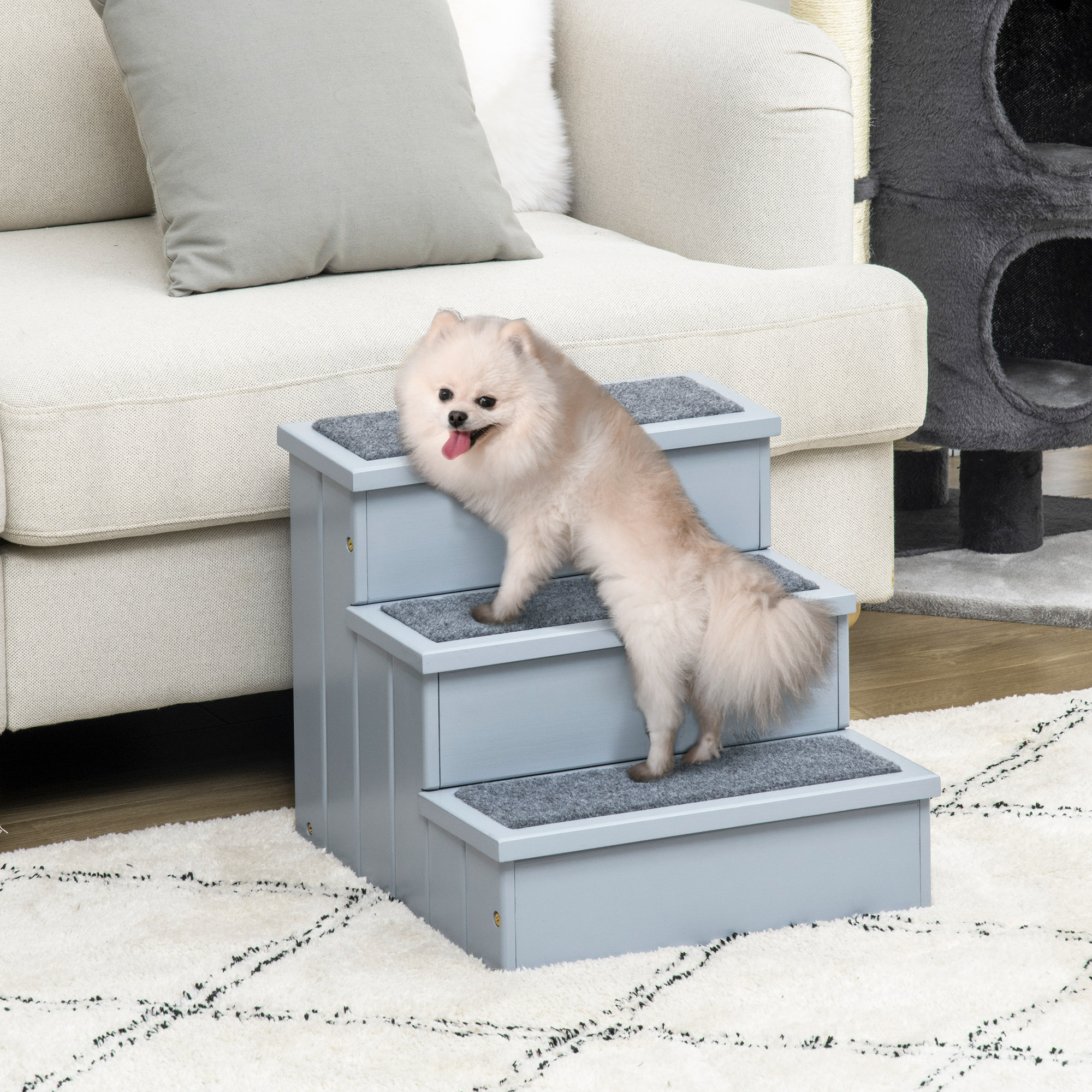 Lit En Bois Modulaire Pour Chat Et Petit Chien - Design élégant Avec Dossier, 58x41x18 Cm, Montage Facile Sans Outils