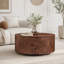 Table basse rotative en bois avec 2 tiroirs Burl