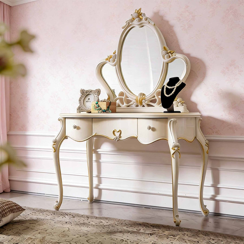 Coiffeuse de luxe sculptée de style européen