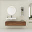 Meuble-lavabo de salle de bain avec lavabo en résine et armoire latérale - 60 po, moderne, 3 tiroirs de rangement à fermeture en douceur contemporain