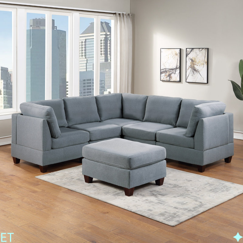 Chaise sans accoudoirs en tissu 1pc, Gris
