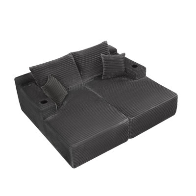Compression Cloud Sectionals, Plush Fabric Modern Home Lounge Sofa
