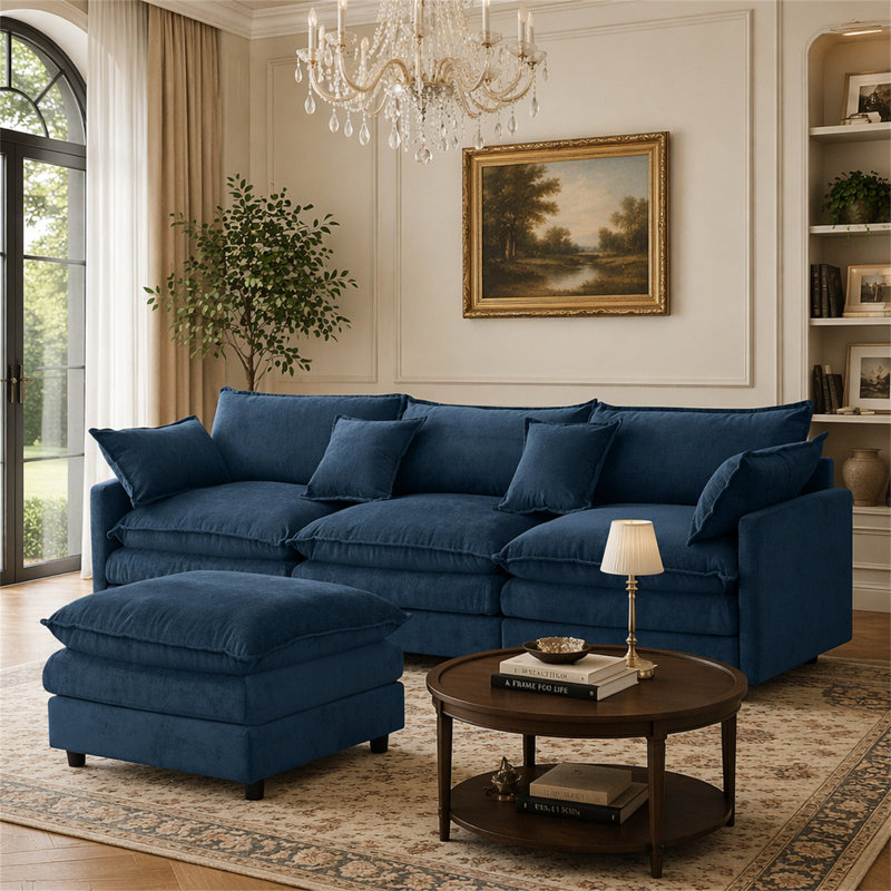 Canapé modulaire de 105 po, Bleu, Orienté vers la gauche
