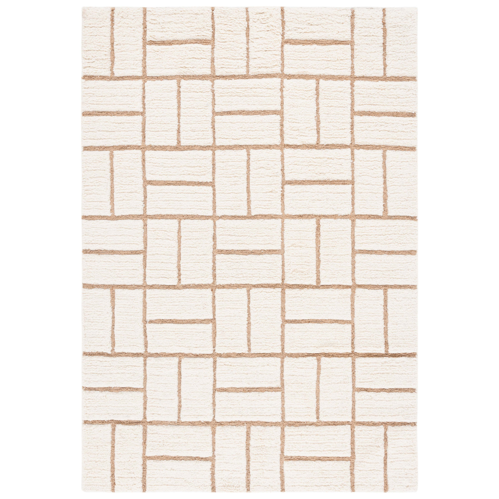 Volla Hand-Woven Striped Wool Rug, Rectangle 4' x 6'