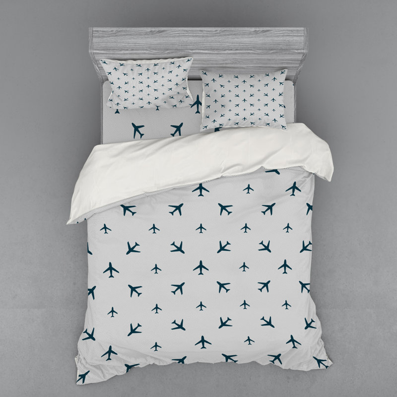 Modern & Contemporary Duvet Cover, Twin Duvet Cover + 2 Additional Pieces, Blue
