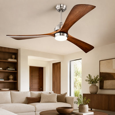 52" 3 - Blade LED Standard Ceiling Fan with Remote Control and Light Kit Included