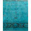 Overdyed Hand-Knotted Wool Modern-Contemporary Green Area Rug 6' 3" x 9' 1"