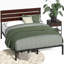 Steens Modern Metal Bed frame with Bamboo Headboard-394869141