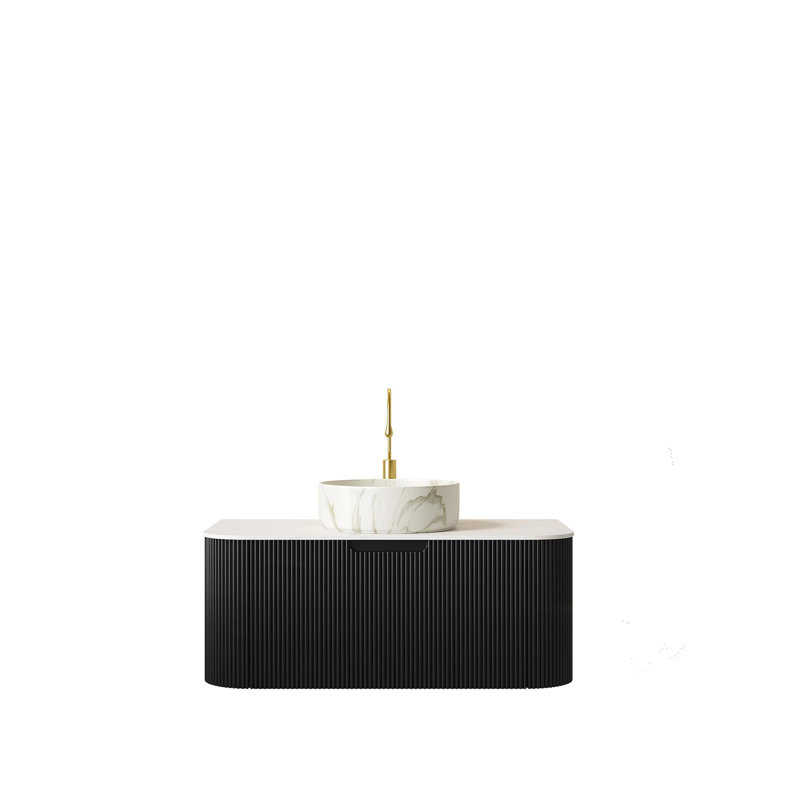 Meuble-lavabo flottant de luxe, Blanc pierre, 36