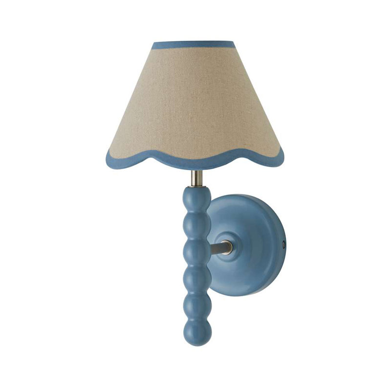 Alderic Manufactured Wood Armed Sconce, Blue, Blue, No