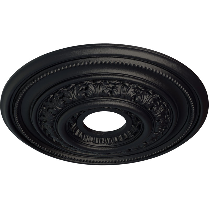 Endurathane Orleans Ceiling Medallion, 17 5/8"OD X 3 5/8"ID X 1 7/8"P (Fits Canopies up to 4 5/8"), Hand-Painted Steel Gray Finish
