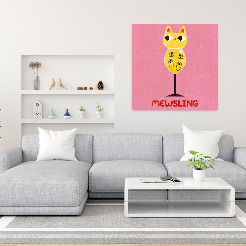 Art contemporain rétro, art de chat, H 36 po x l 36 po