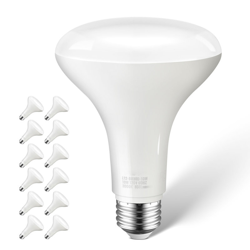 Ampoule d'intérieur BR30 à intensité variable, paquet de 12, 850 lumens, intensité variable 3000K