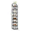 Range-chaussures vertical à 8 niveaux, tour à chaussures étroite, étagère à chaussures haute avec 2 crochets, tablettes réglables, étagères à chaussures de coin pour petits espaces, vestibule, salon, noir-110529311-108890787