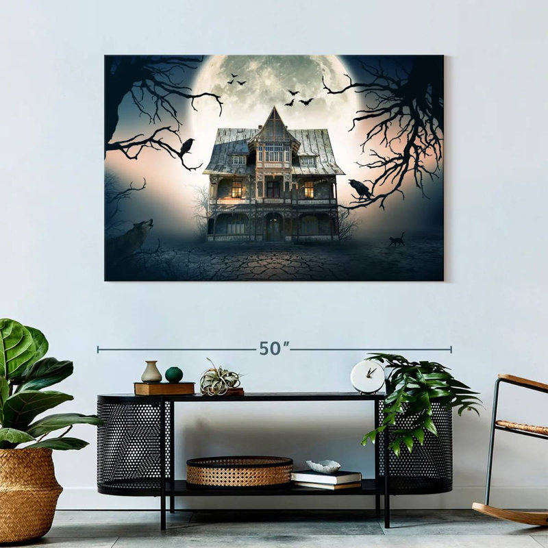 Ominous Haunted House, 32" H x 48" W