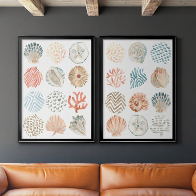 «Ocean Patterns I», ensemble de 2 reproductions d'art sur toile encadrées