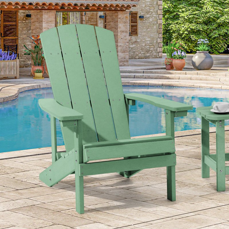 Bernhardine Hips Weather Resistant Adirondack Chair, Vert foncé