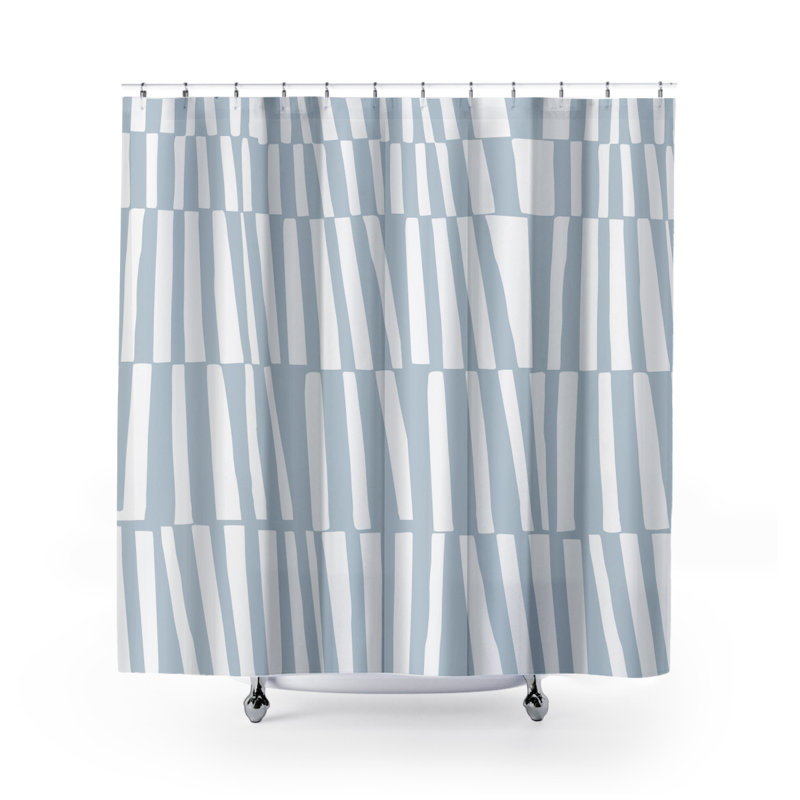 Thora Abstract Mid-Century Shower Curtain, Gray