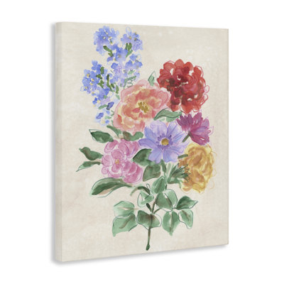 Fleurs mixtes sur toile parchemin, design par June Erica Vess