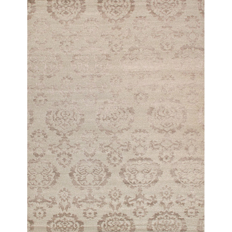 Transitional Hand-Knotted Beige/Light Brown Area Rug