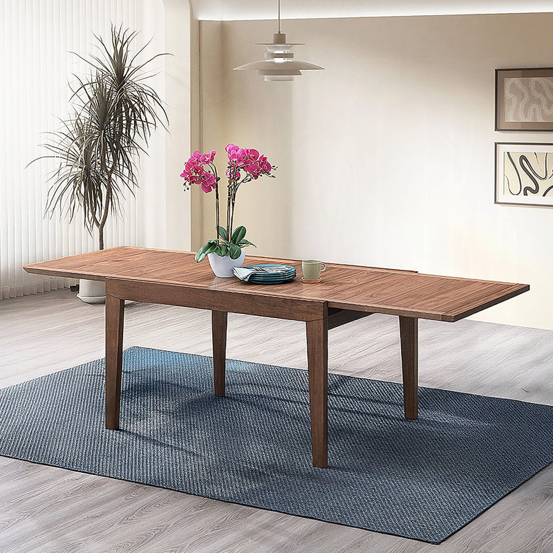 Table de salle à manger extensible avec finition noyer