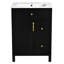 Ensemble de meuble-lavabo autoportant simple avec 2 tiroirs et deux supports de rangement sur la porte-2060197760