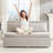 Armless Convertible Sofa Bed with Reversible Chaise & Linen Fabric-286663936