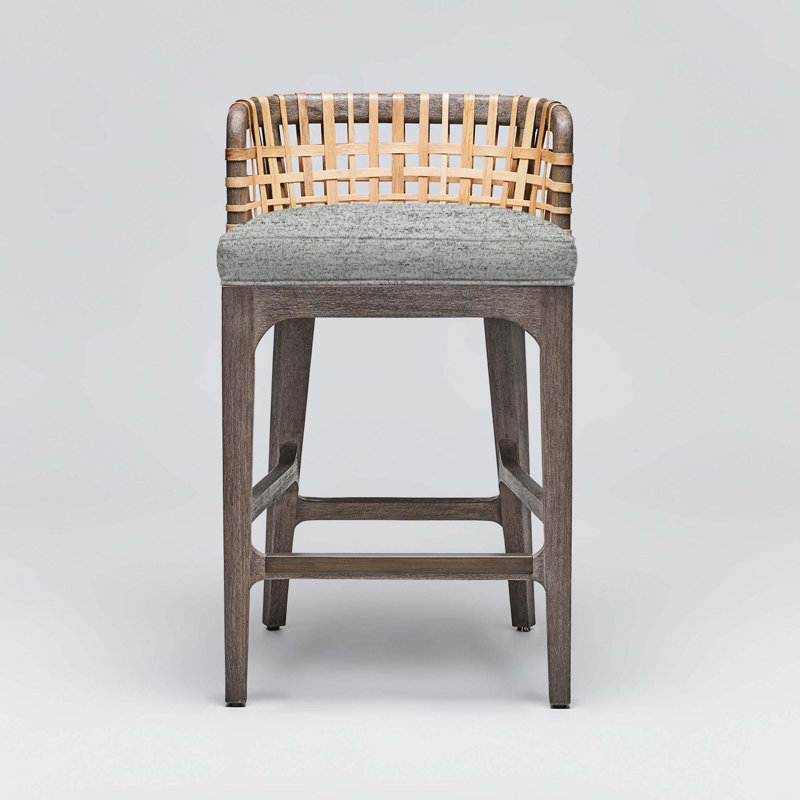 Tabouret de comptoir 26,5 po Palms, Cadre jade / gris céruse