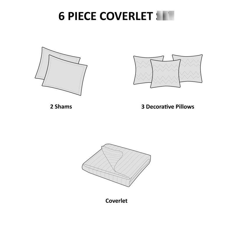 6 pièces courtepointe bleu très grand / très grand avec coussins brodés, microfibre florale, réversible, broderie classique